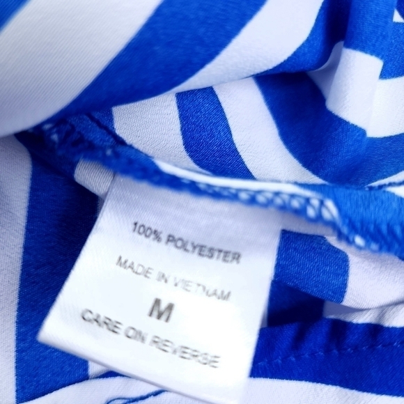 New York Co. Blue White Striped Top Sz M - Picture 3 of 11